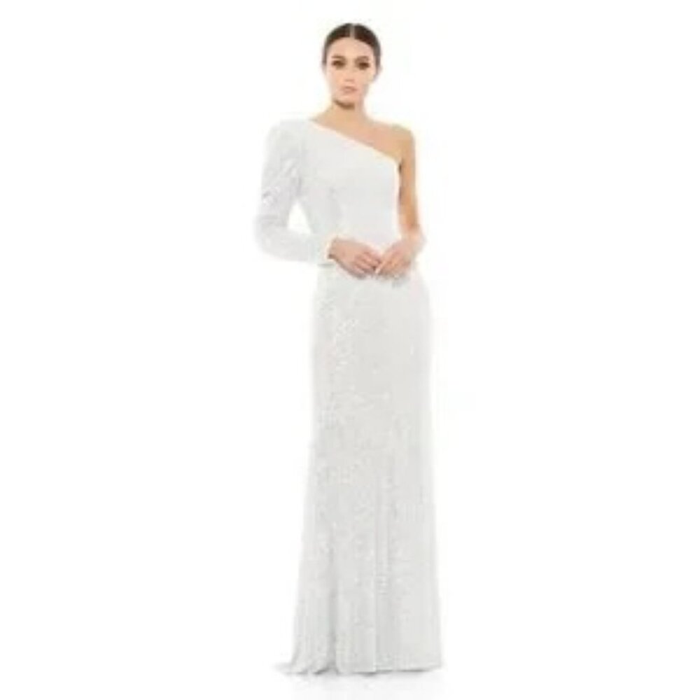 NWT | IEENA for Mac Dugal, White Sparkle Bridal Dress. Style 26591, Size 4